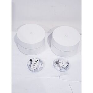 Lot of 2 Google AC-1304 Mesh WiFi System With 2 USB-C Cables